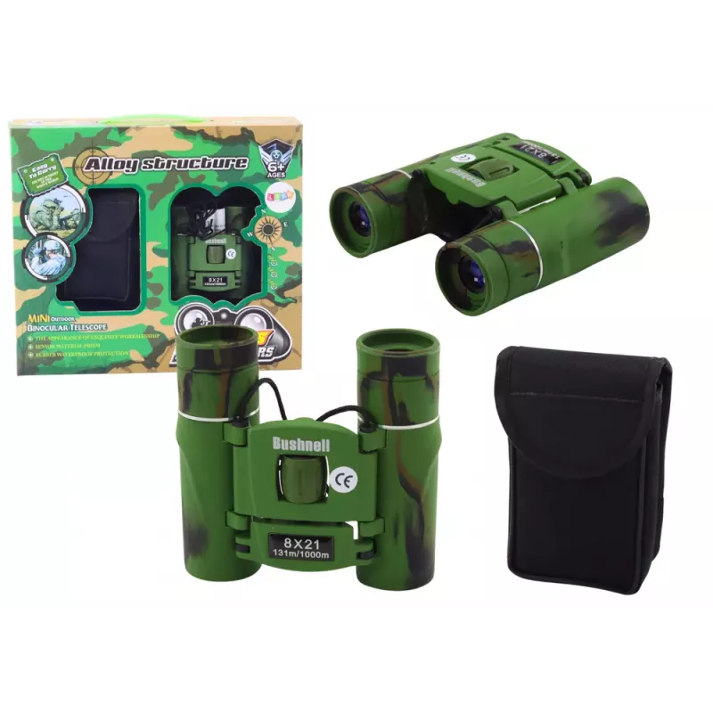 LEAN TOYS Small Binoculars with Case 12x Magnification Field of View 1000m