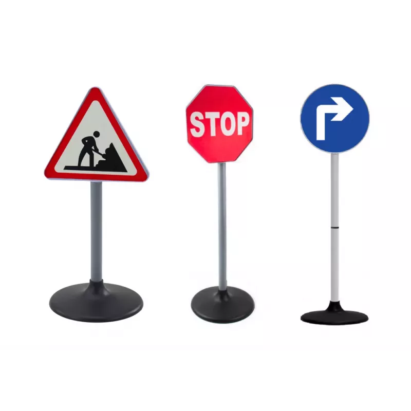 LEAN TOYS Educational Set Large Road Signs 76cm 3 Pcs