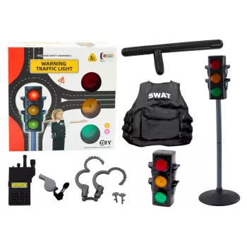 LEAN TOYS Policeman Educational Set Traffic Control Signal 10 Pieces