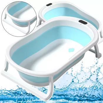 LEAN Folding Bathtub Non-slip Feet Blue