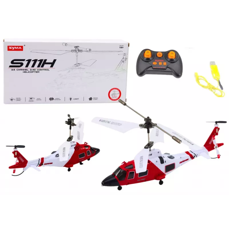 LEAN TOYS Remote Controlled RC Helicopter Gyroscope Syma S111H Red