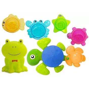 LEAN TOYS Turtles Bathing Kit Starfish Plastic Waterfall