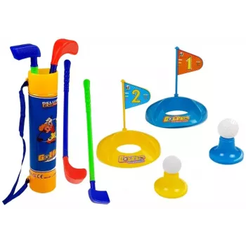 LEAN TOYS Bērnu Golfa Komplekts ar Nūjām, Bedrītēm un Karogiem