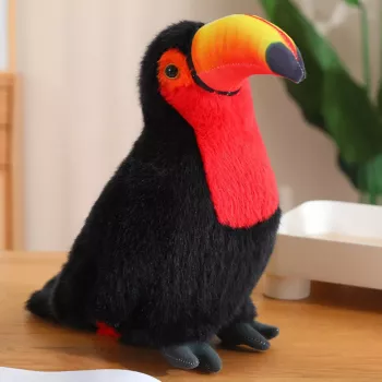 LEAN TOYS Plush Toucan Bird Plush Toy Mascot Cuddly Toy Red 20cm