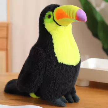 LEAN TOYS Plush Toucan Bird Plush Toy Mascot Cuddly Toy Yellow 20cm