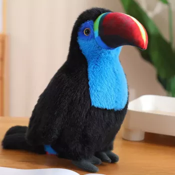 LEAN TOYS Plush Toucan Bird Toy Blue 35cm