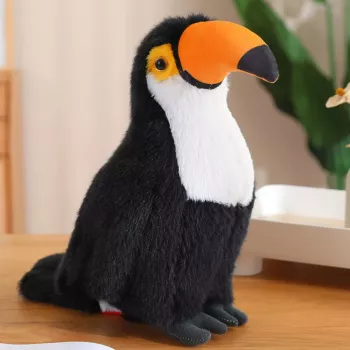LEAN TOYS Plush Toucan Bird Plush Toy Mascot Cuddly Toy White 35cm