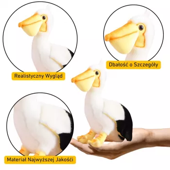 LEAN TOYS Plush Pelican Bird Plush Toy Mascot Cuddly Toy 24cm