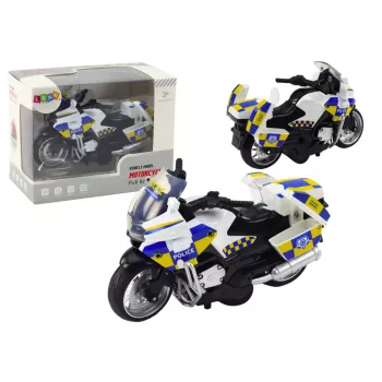 LEAN TOYS Policijas motocikls ar berzes piedziņu, bateriju darbināmām gaismām un skaņu