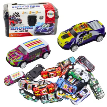 LEAN TOYS Auto komplekts čemodānā 25 gabali ar ceļu paklājiņu