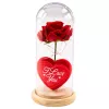 LEAN Eternal Rose in Dome with LED Lighting Red with Heart 18.5x8cm