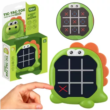 LEAN TOYS Electronic Game 3in1 Tic Tac Toe Memory Green Dinosaur