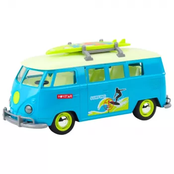 LEAN TOYS Car Surfer Van Bus ar sērfotāju dēli, gaismām un skaņām, tirkīza