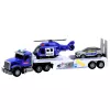 LEAN TOYS Policijas kravas auto, helikopters un auto – komplekts ar gaismām un skaņām