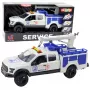 LEAN TOYS Servisa kravas automašīna ar celtni, gaismām un skaņām, balta, 1:12
