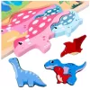 LEAN TOYS Puzzle Board 2in1 Wooden Educational Marker Dinosaurs 12pcs