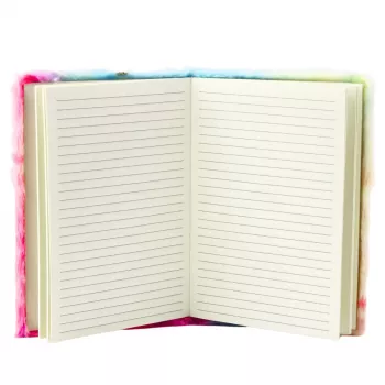 LEAN Plush Notebook Lined Unicorn with Golden Horn A5 80 Sheets