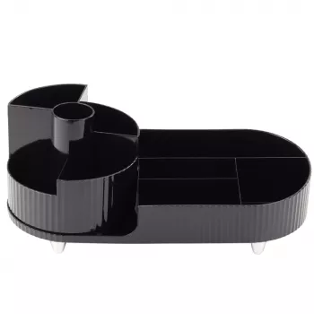 LEAN Multifunctional Organizer For Cosmetics Desk Rotatable Roomy Black