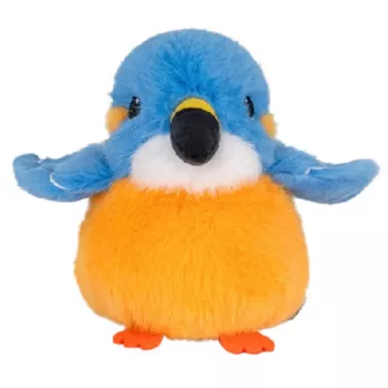 LEAN TOYS Plush Mascot Cuddly Toy Bird Blue Orange 12cm