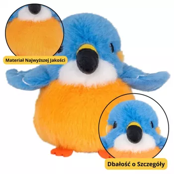 LEAN TOYS Plush Mascot Cuddly Toy Bird Blue Orange 12cm