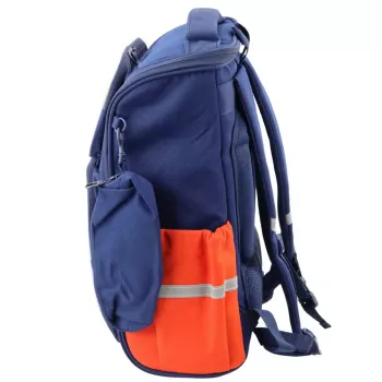 LEAN School Backpack With Dinosaur Chest Strap Navy Blue 22L