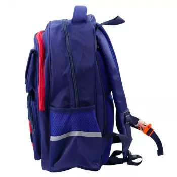 LEAN Bērnu skolas mugursoma ar krūšu siksnu Navy Blue Red Space 20L 38cm
