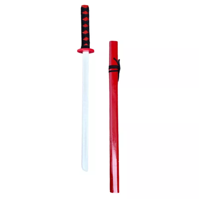 LEAN TOYS Wooden Katana Sword Play Training Prop Red 70cm