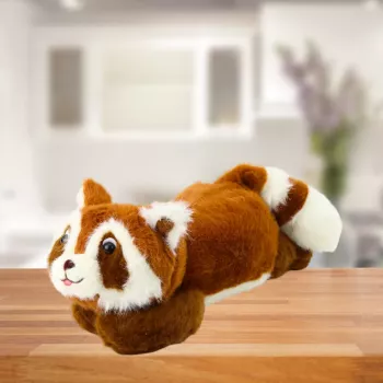 LEAN TOYS Plush Toy Raccoon Brown Lying 30cm