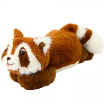LEAN TOYS Plush Toy Raccoon Brown Lying 30cm