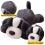 LEAN TOYS Plush Mascot Cuddly Toy Dog Dark Gray 30cm