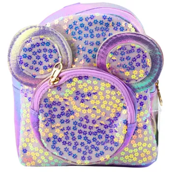 LEAN Children's Backpack With Sequins Mouse Ears Purple 22cm 3L