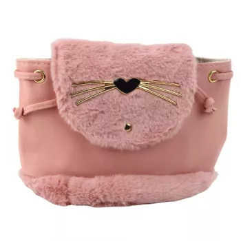 LEAN Children's Backpack Plush Ears Adjustable Strap Pink 22cm 4L