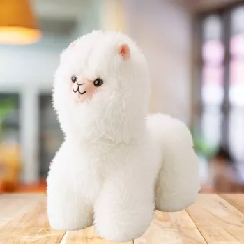 LEAN TOYS Plush Toy Cuddly Toy Llama White 40 x 40 cm