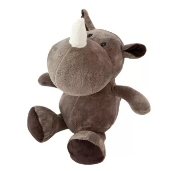 LEAN TOYS Plush Mascot Cuddly Toy Rhinoceros Brown 25cm