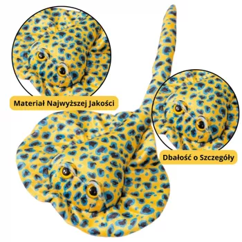 LEAN TOYS Plush Stingray Mascot Cuddly Toy Yellow Dotted 50cm