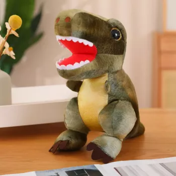 LEAN TOYS Plush Toy Dinosaur Cuddly Toy With Textured Skin Green 32cm