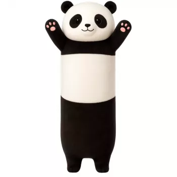 LEAN TOYS Plush Panda Mascot Pillow Oblong Roller Black and White 70cm