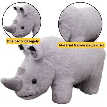 LEAN TOYS Plush Mascot Rhinoceros Plush Toy Cuddly Toy Gray 30cm
