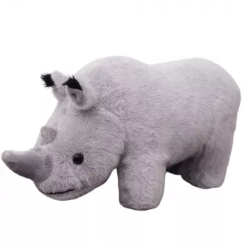 LEAN TOYS Plush Mascot Rhinoceros Plush Toy Cuddly Toy Gray 30cm