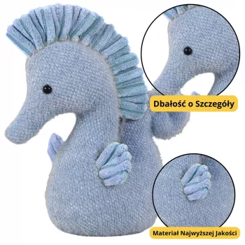 LEAN TOYS Plush Mascot Water Horse Cuddly Toy Blue 25cm