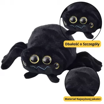 LEAN TOYS Plush Mascot Cuddly Toy Insect Spider Black 30cm