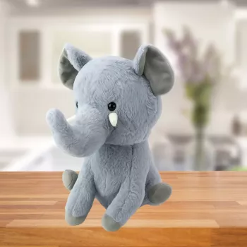 LEAN TOYS Plush Mascot Cuddly Toy Little Elephant Gray 26cm