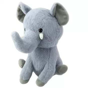 LEAN TOYS Plush Mascot Cuddly Toy Little Elephant Gray 26cm