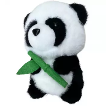 LEAN TOYS Plush Mascot Cuddly Toy Panda With Bamboo 18cm