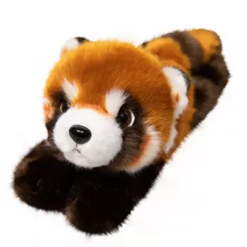 LEAN TOYS Plush Red Panda Mascot Keychain Ring Carabiner 13cm
