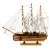 LEAN TOYS Collectible Model Decorative Three-Masted Sailing Ship White 39x36cm