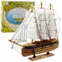 LEAN TOYS Collectible Model Decorative Three-Masted Sailing Ship White 39x36cm