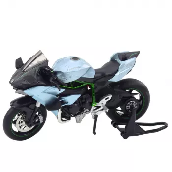 LEAN TOYS Sports Motorcycle Metal Lights Sounds Silver 1:12