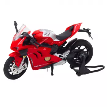 LEAN TOYS Sports Motorcycle Metal Lights Sounds Red 1:12