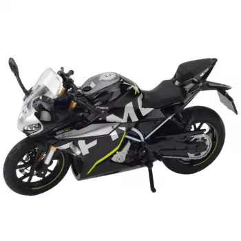 LEAN TOYS Sports Motorcycle Metal Lights Sounds Black 250 SR 1:12